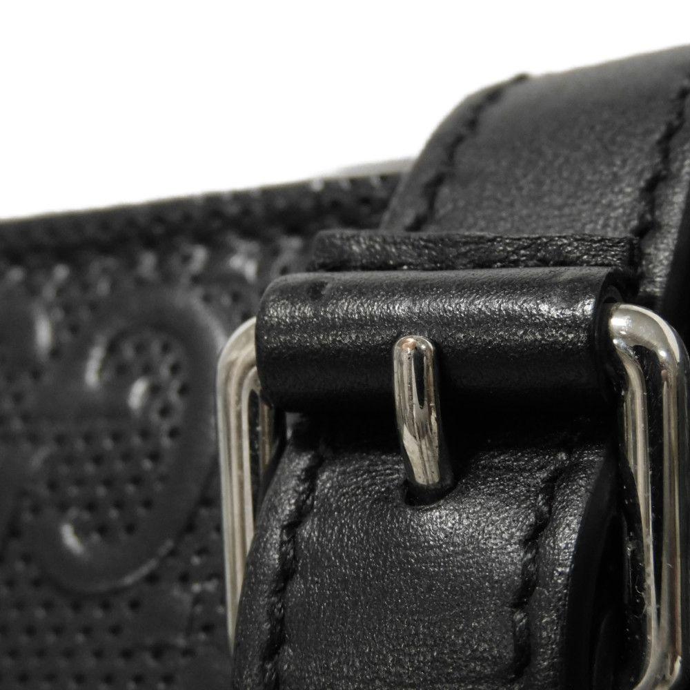 Used 9539 GG Embossed Tote Bag 625774 7924 Punching Shoulder Bag Double G Black Men's from Japan AUTHENTIC