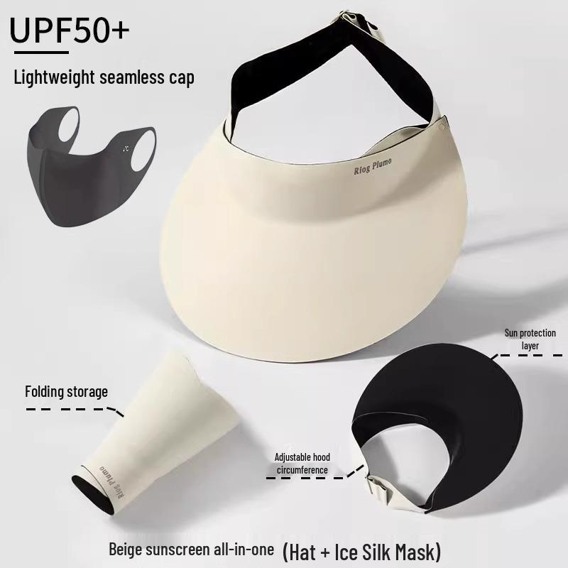 Women's UV Protection Visor Hat with Face Covering and Large Brim