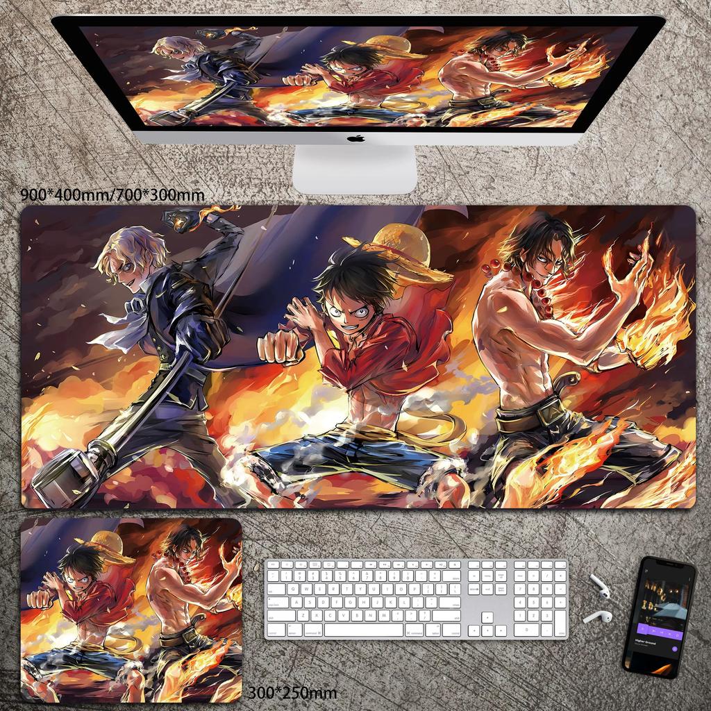 High Definition ONE PIECE Leather Mouse Pad Oversized Boys Animation E-sports Game Keyboard Pad Luffy Computer Desk Pad Non-slip Waterproof Mouse Pad