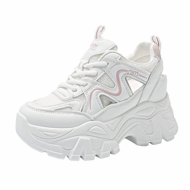 Thick Bottom Hollow Vulcanised Shoes Women 2024 Summer New Versatile Casual Shoes Lightweight Mesh Breathable Feminino Sneaker