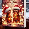 Cartoon Monkey Decor Christmas Advent Calendar 24 Days Countdown Calendar with 2D Acrylic Tree Decoration Ornament Funny Animal Xmas Hanging
