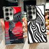Zebra Stripe Black White Soft Phone Case For Samsung Galaxy S26 Ultra S25 Edge S24 FE S23 Plus S22 S21 + S20 Plating Anti-Fall F