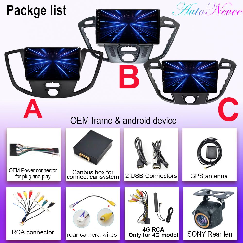 Car Android 14 For Ford Transit Tourneo Custom 2013 - 2021 Auto Radio Multimedia Player Navigation GPS No 2din DVD Screen WiFi