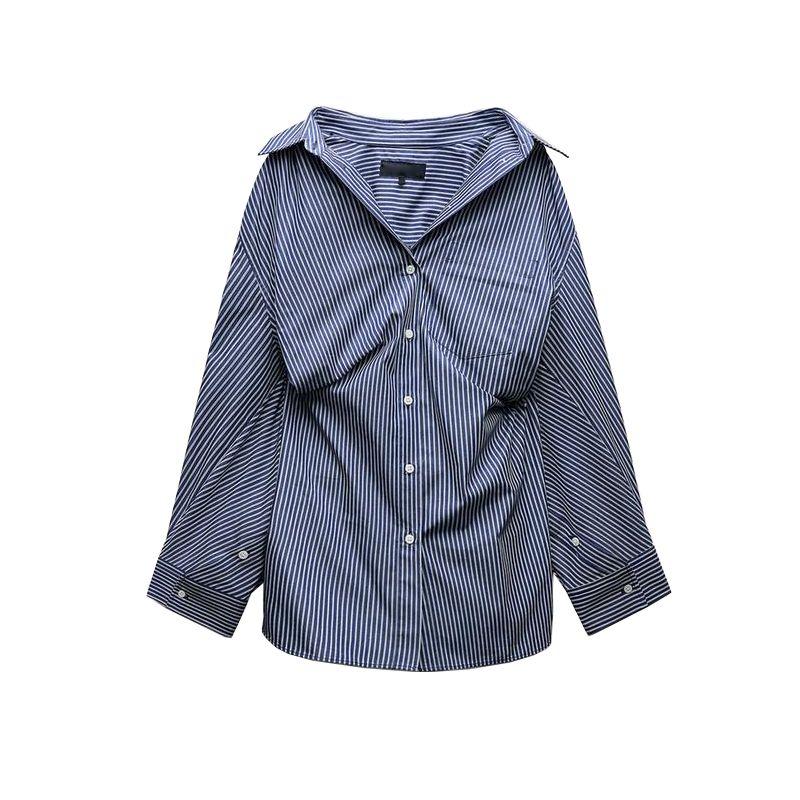 Spring New Women's Clothing Batwing Long Sleeves Loose Poplin Shirt Tops 2020458 4764020