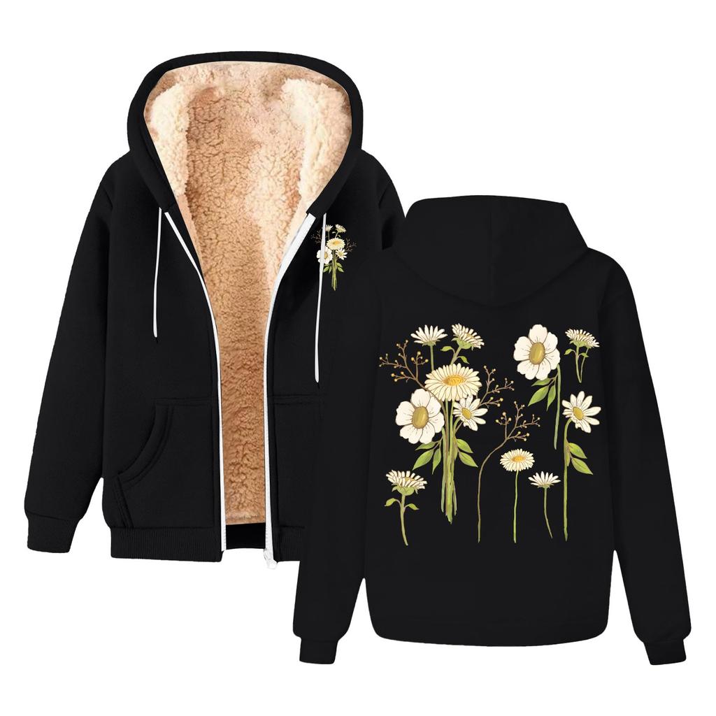 Men's And Women's Fashion The Same Coat With Fleece Thick Hoodie Hoodie Cardigan