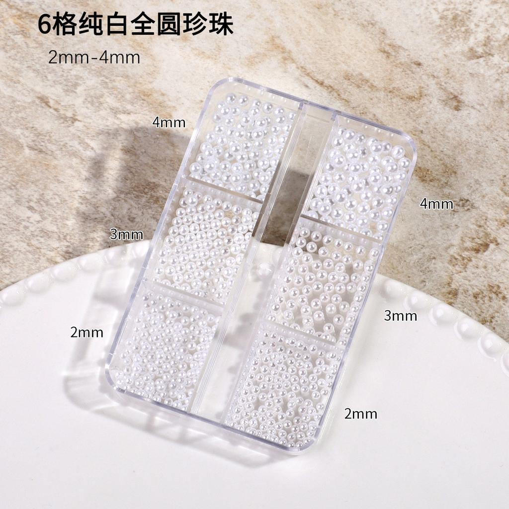 Ins Japanese Flat-Bottom Manicure, Pure White Beige Pearl, Semi-Round, Full-Round Highlight, No Peeling, No Fading, Nail Accessories