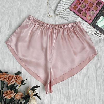Women's Faux Silk Drawstring Safety Shorts - Soft, Anti-Exposure, Loose Fit for Summer.