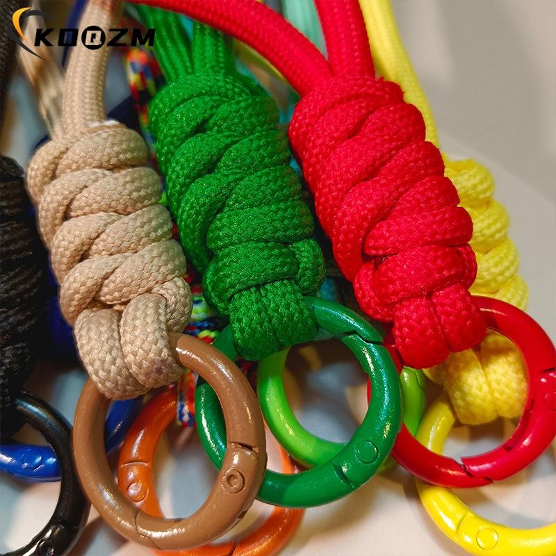 1pcs Paracord Braided Woven Keychain Lanyard Buckle Emergency Survival Bagpack Key Ring Wristlet Strap Car Trinket Key Holder