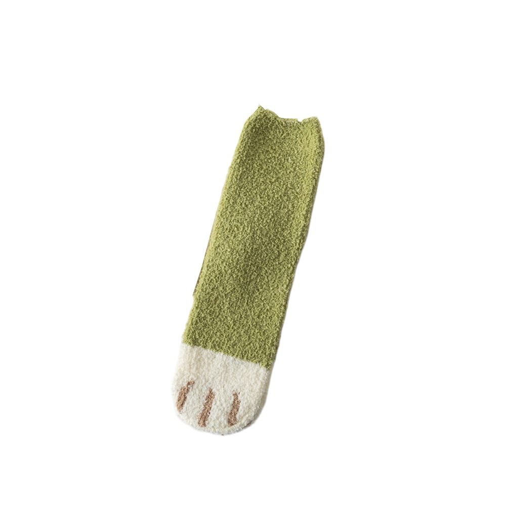 

Coral Fleece Indoor Thermal Socks Korean Style Socks Apparel Accessories Women Socks Mid Tube Socks green