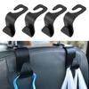 Multi Purpose Car Interior Seat Back Hook Hanger Vehicle Headrest Rear Rack Bag Holder(Black 4Pcs)