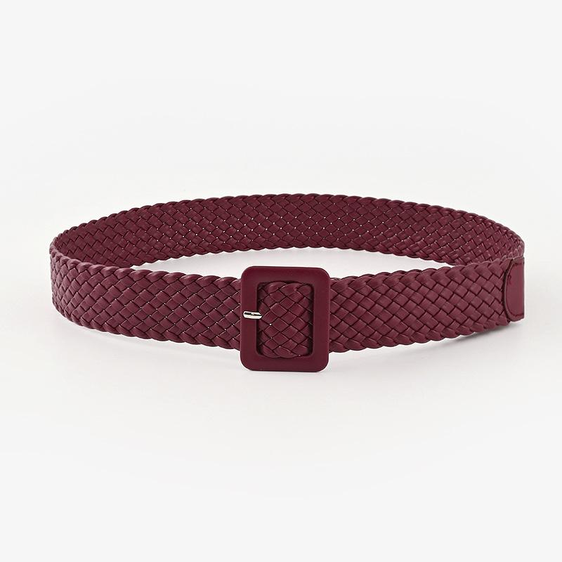 Japanese Pastoral Woven Wide Belt Candy Color Bag Buckle Decorative Dress Jeans Belt Women