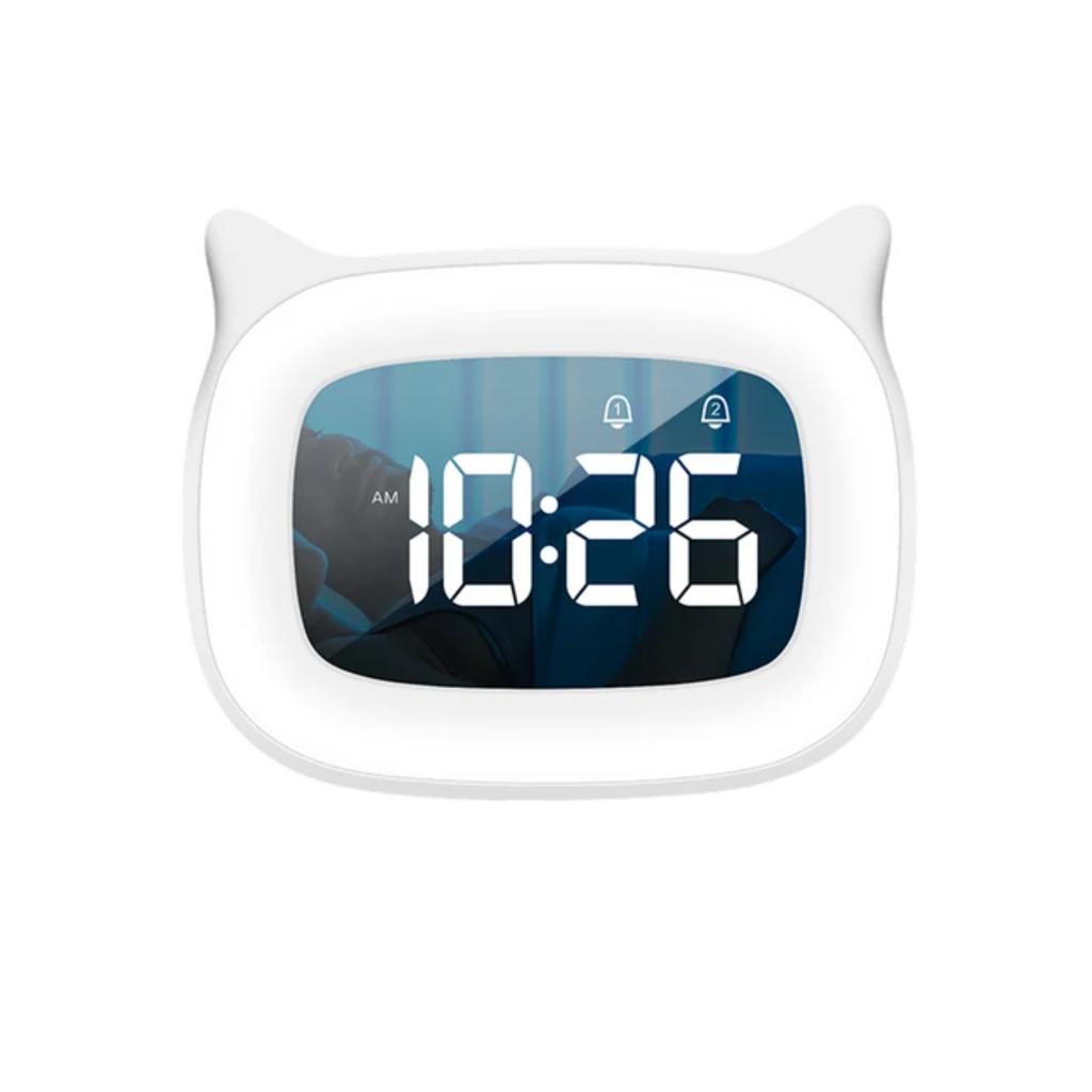 Versatile and stylish dual alarm clock with convenient touch night light - always-on display for modern living. Ideal rechargeab