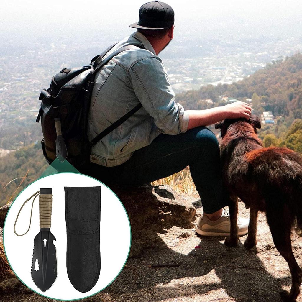 Backpacking Trowel Camping Shovel Hiking Trowel Backpacking Ultralight Shovel Small Potty Multitool for Digging, Metal Detecting, Gardening and