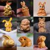 Holzschnitzerei Osterhase Ornamente Hasenfigur Niedliches Häschen Ornament Heim Büro Schreibtischdeko Autodekoration Partygeschenk