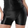 Women Mid Waist Sports Bottoms Swimming Trunk Boxer Shorts Glossy Underwear Running Shorts