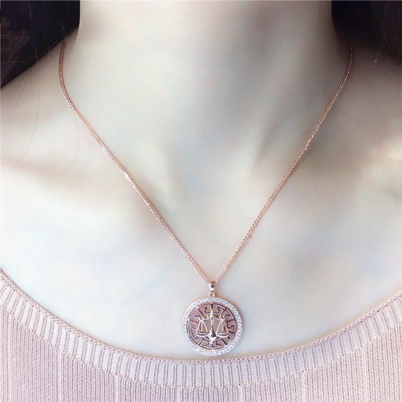 Pure Purple Gold Constellation Pendant Rose Gold Plated Color Gold Personalized Twelve Constellation Cards