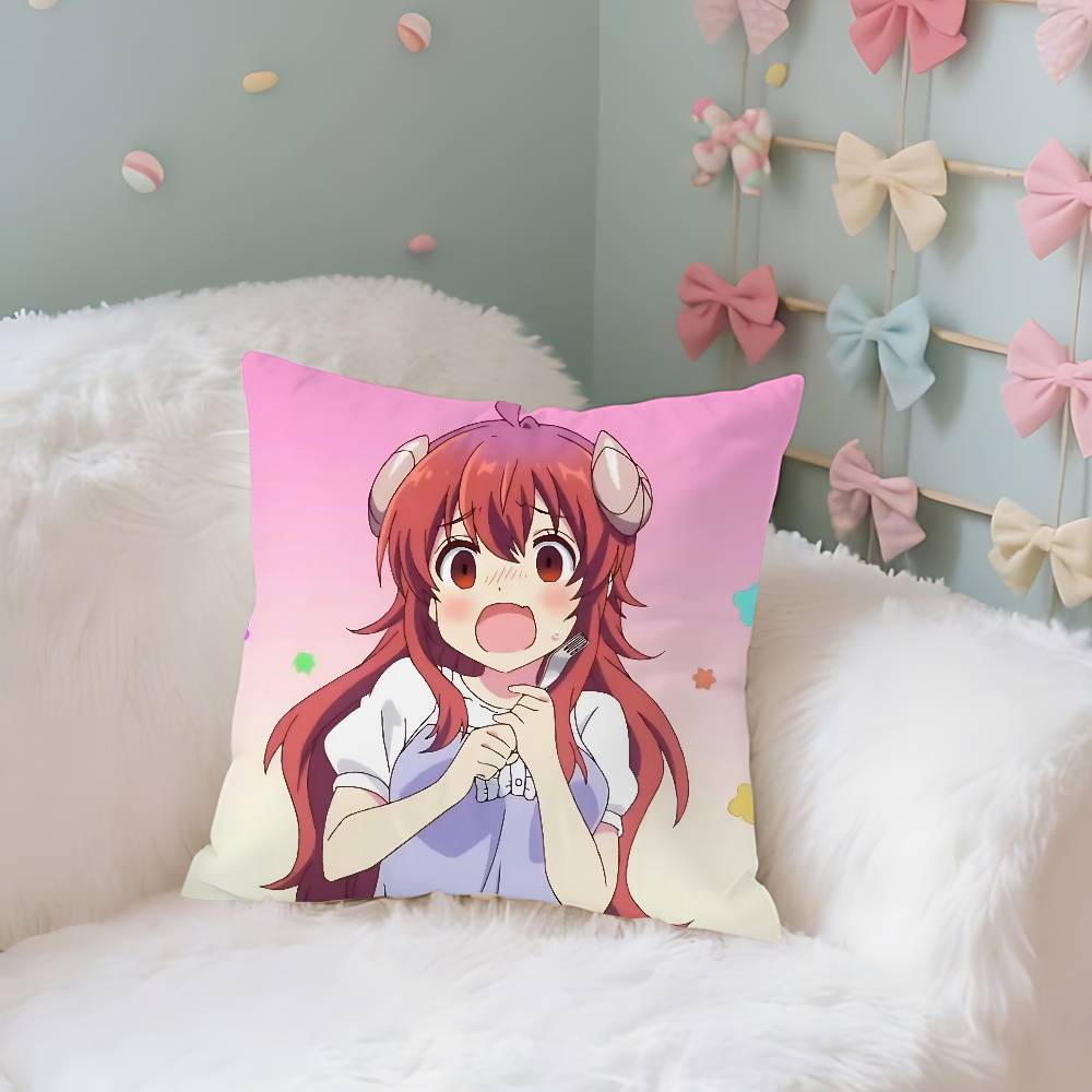 Das Dämonenmädchen von nebenan Kawaii Kissenbezug Dekokissenbezug Nordischer Vintage-Stil Kissenbezüge Wohnzimmer Sofa Couch Sitz
