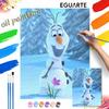 Oil Painting DIY Digital Painting Olaf Snowman In Winter Landscape HandPainted Wall Art for Living Room and Entryway.