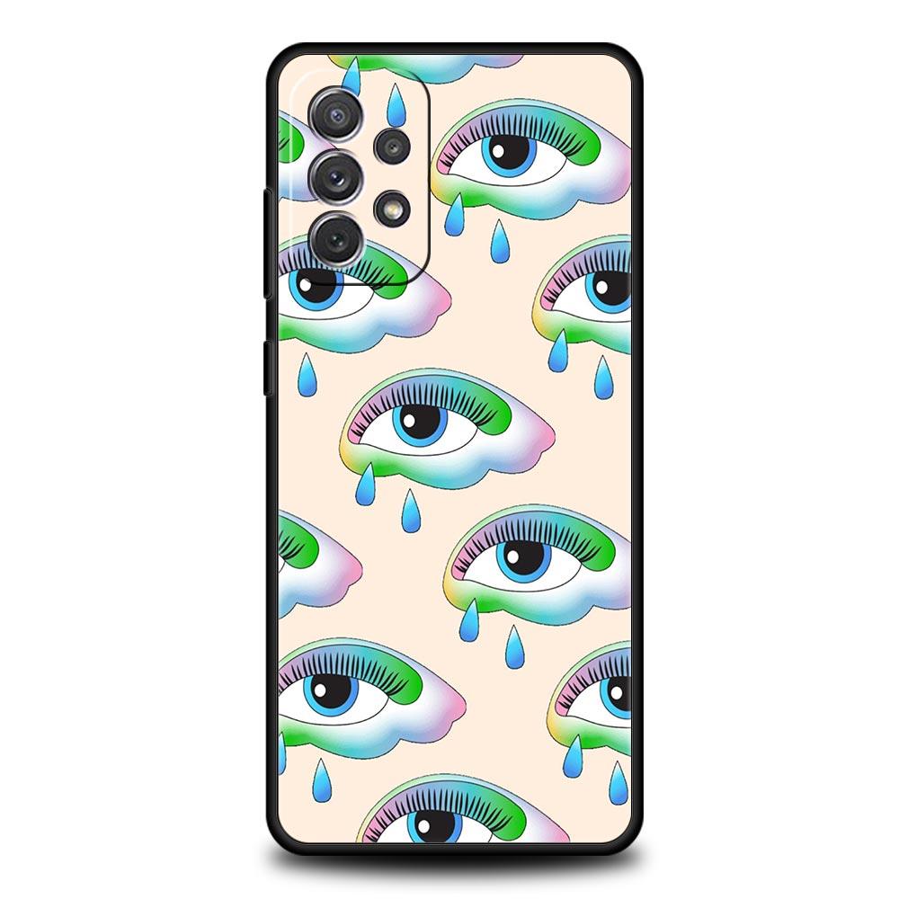 Fashion Eyelashes Eyes Phone Case for Samsung Galaxy A55 A35 A17 A07 A15 A13 A25 A51 A71 A72 A73 A32 A52 A52S A41 Soft TPU Shell