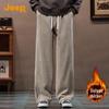 JEEP Men's Fleece-Lined Straight-Leg Casual Trousers