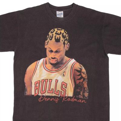 Dennis Rodman Bulls Black Short Sleeve Unisex Reprint T Shirt S5XL Men Women Unisex T-Shirt