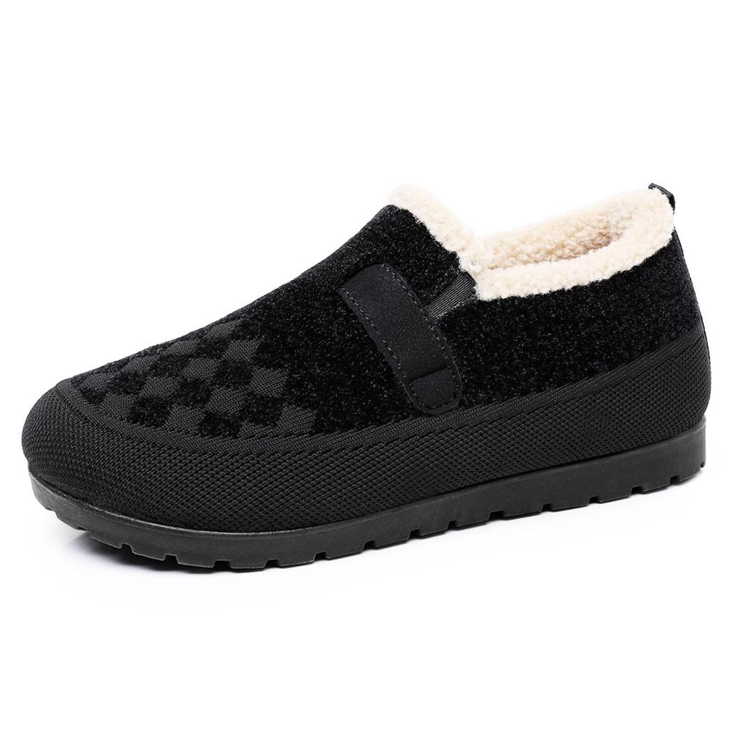 Women's Fleece-Lined Slip-On Short Boots for Middle-Aged and Elderly - Warm, Cold-Proof, Versatile Snow Cotton Footwear