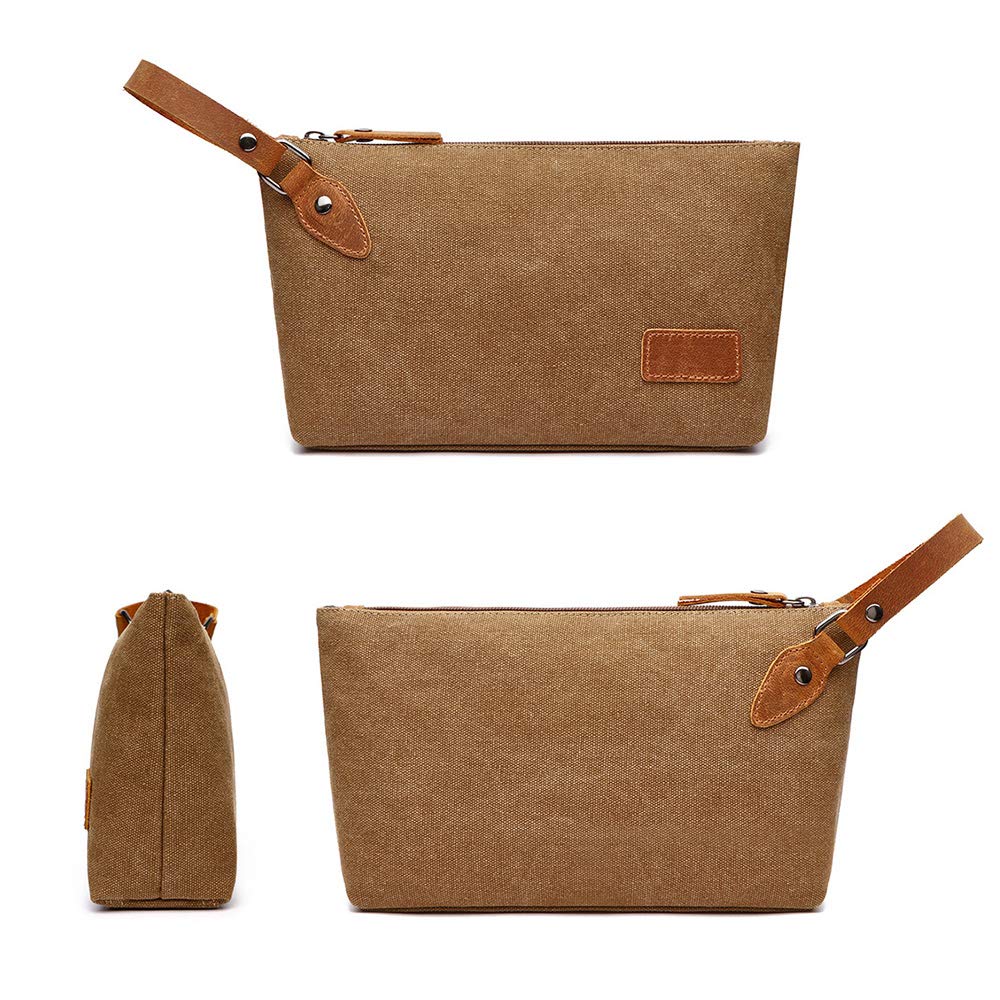 Thick Canvas X Leather Mini Second Bag Clutch Bag Small Makeup Bag Casual Formal Wedding Bag Handbag Small Bag Pouch Bag [Whatna] Men's Gentlemen's