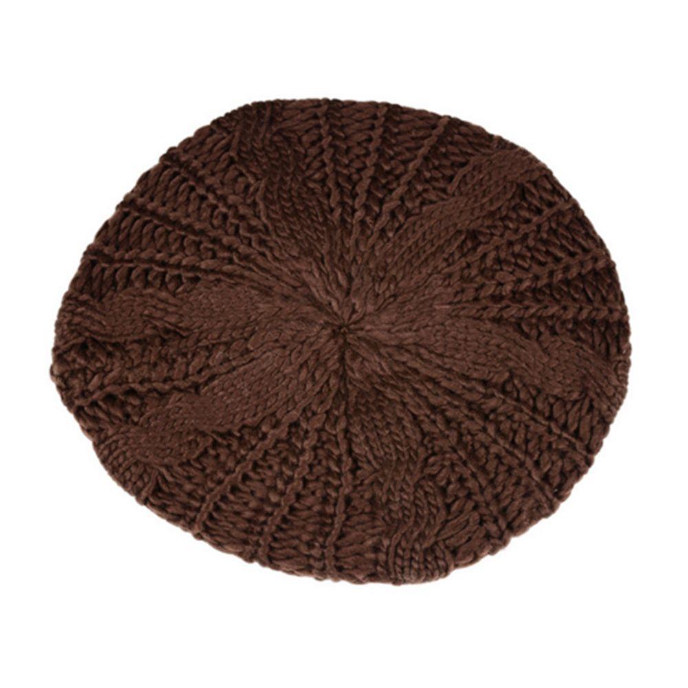 

Женская Девушка В рубчик Элегантная Винтажная Французская Художественная Кепка Вязаная Шапка Шляпа Художника Берет кофейный