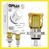 Oprah High Power LED H4 H6 BA20D Headlight Bulbs For Motorcycle Front Light With HD Lens White Yellow Hi/Lo Beam Lights Fog 12V