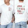 Amore Pasta Vino E Basta Oboustranný potisk Tričko Pánské Dámské Bavlna Kulatý výstřih Italské jídlo Gra