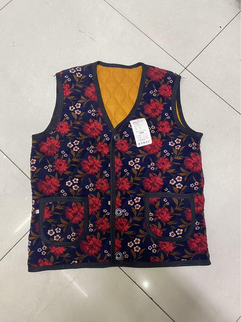 Warm Fleece-Lined Cotton Vest for Middle-Aged and Elderly Women
