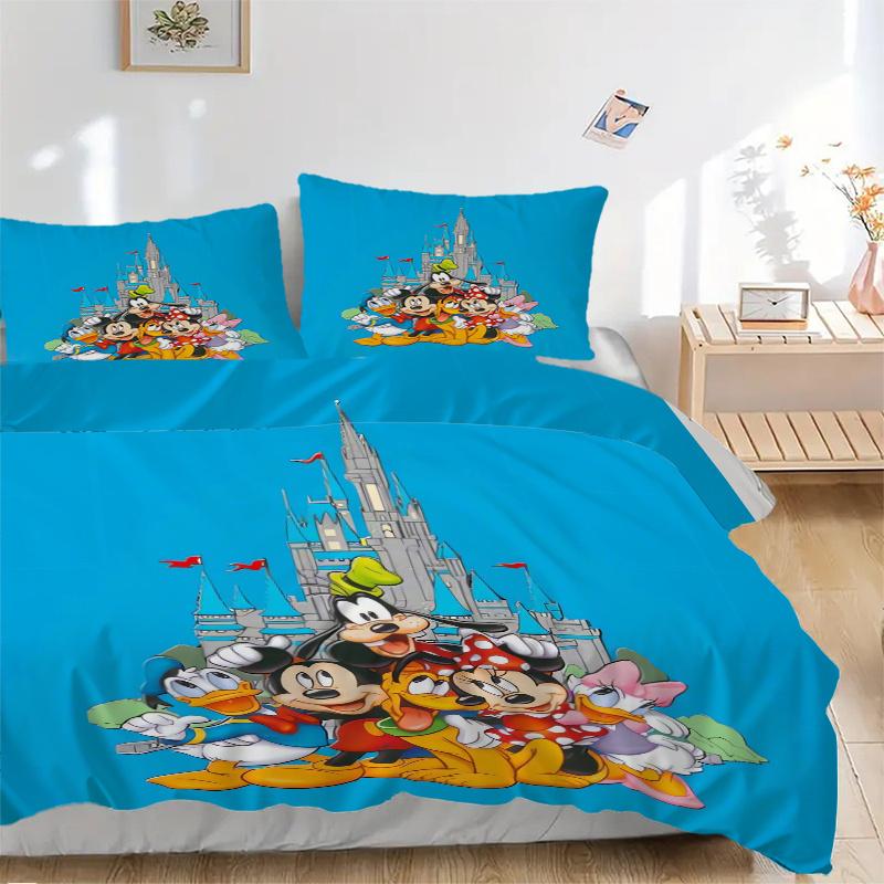 3pcs Disney Characters Quilt Set Soft and Comfortable Bedroom, Guest Room and Dorm Decor Bedding Set W019