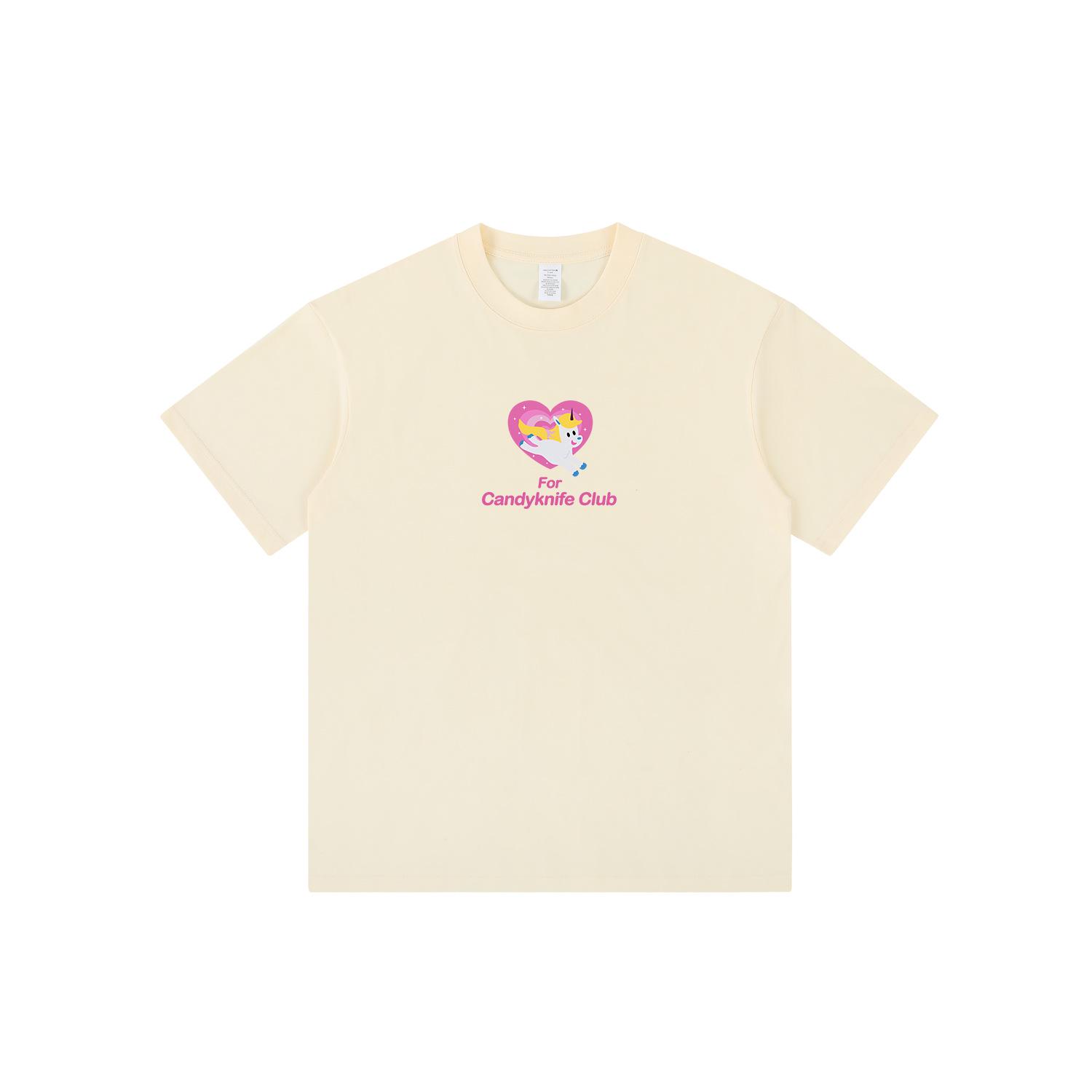 

Милая хлопковая футболка с единорогом в корейском стиле для девочек - Удобная, универсальная, с коротким рукавом 2XL бежевый