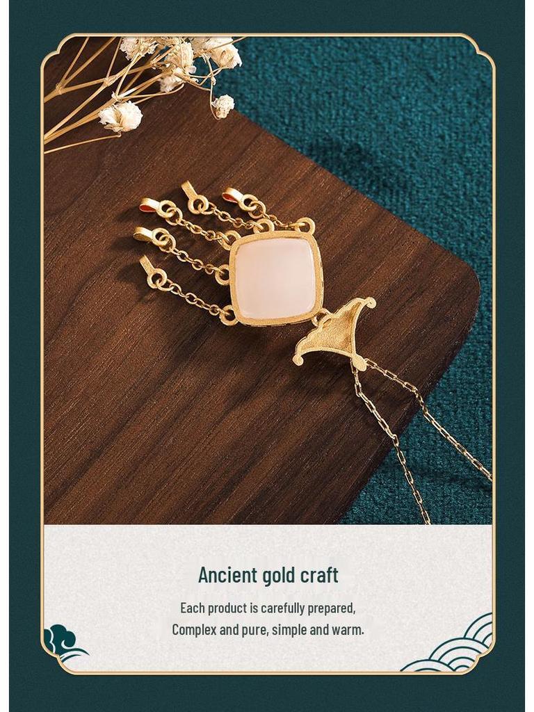 Aieryuan Retro Chinese Enamel Jade Tassel Necklace