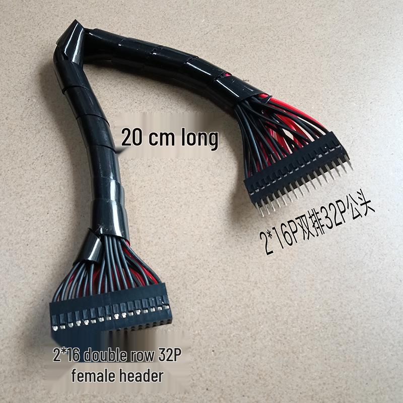 

2.54mm Pitch DuPont Dual Row Male-Female Header Extension Cable, Thickened Copper, 22 AWG Wire, 2*16P 2*6P8P10-32P.