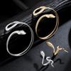 2Pcs Punk Snake Shaped Bracelets Ring Jewelry Set Spiral Snake Opening Bracelets Finger Rings Female Male Hand Jewelry
