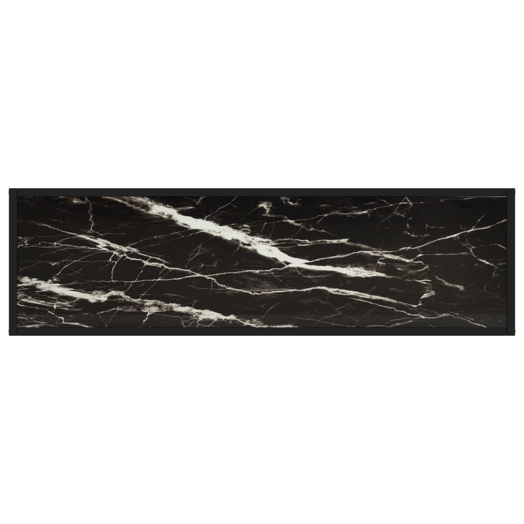 Console Table Black 120x35x75 Cm Tempered Glass