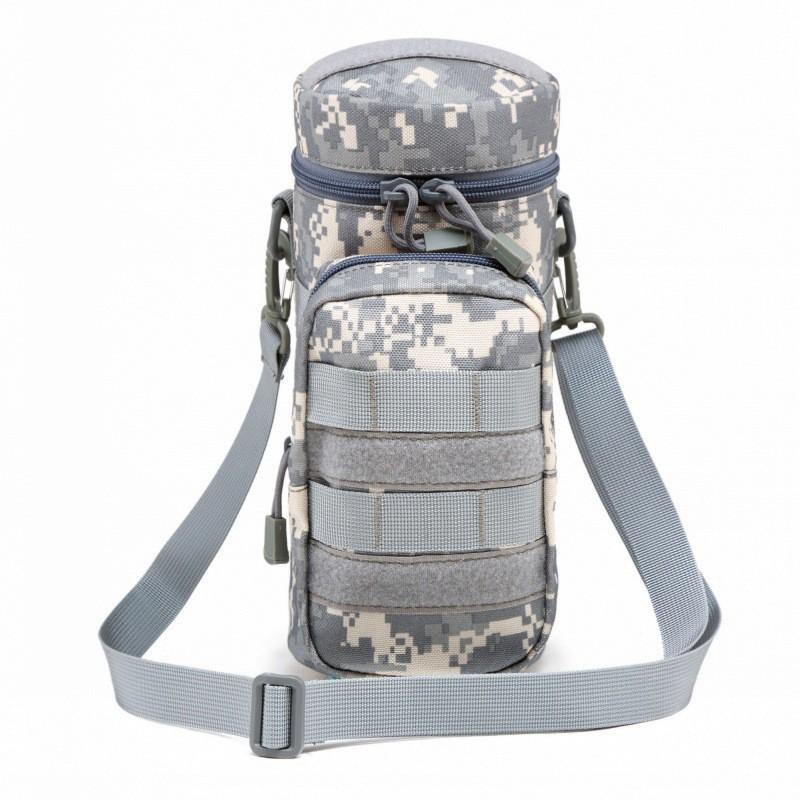 Venkovní 1000D Taška na láhev s vodou Kamuflážní Ramenní Crossbody Molle Příslušenství Závěs na opasek Vojenský Fanoušek Kryt na termohrnek