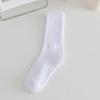Autumn and Winter Socks Vertical Stripes Solid Color Mid Tube Socks Versatile Boneless Pile Socks Student Sports Long Socks