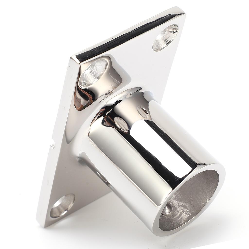 Stanchion Base Stainless Steel 90 Degree Rectangular AntiCorrosion Polishing Hnadrail Fitting for Boat Yacht(22mm )