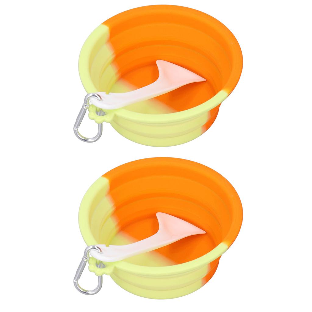 2 Stück Faltbarer Haustiernapf 380ml Silikon Tragbarer Futter-Wassernapf Reise-Napf für Hunde Katzen und