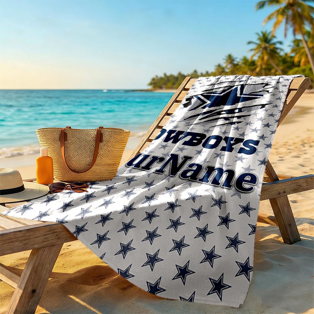 Dallas Customized Name Beach Towel Quick-Dry Soft Microfiber Ideal for Travel Outdoor Swim Pool Yoga Surf Camping Hiking Gym Gift Holiday