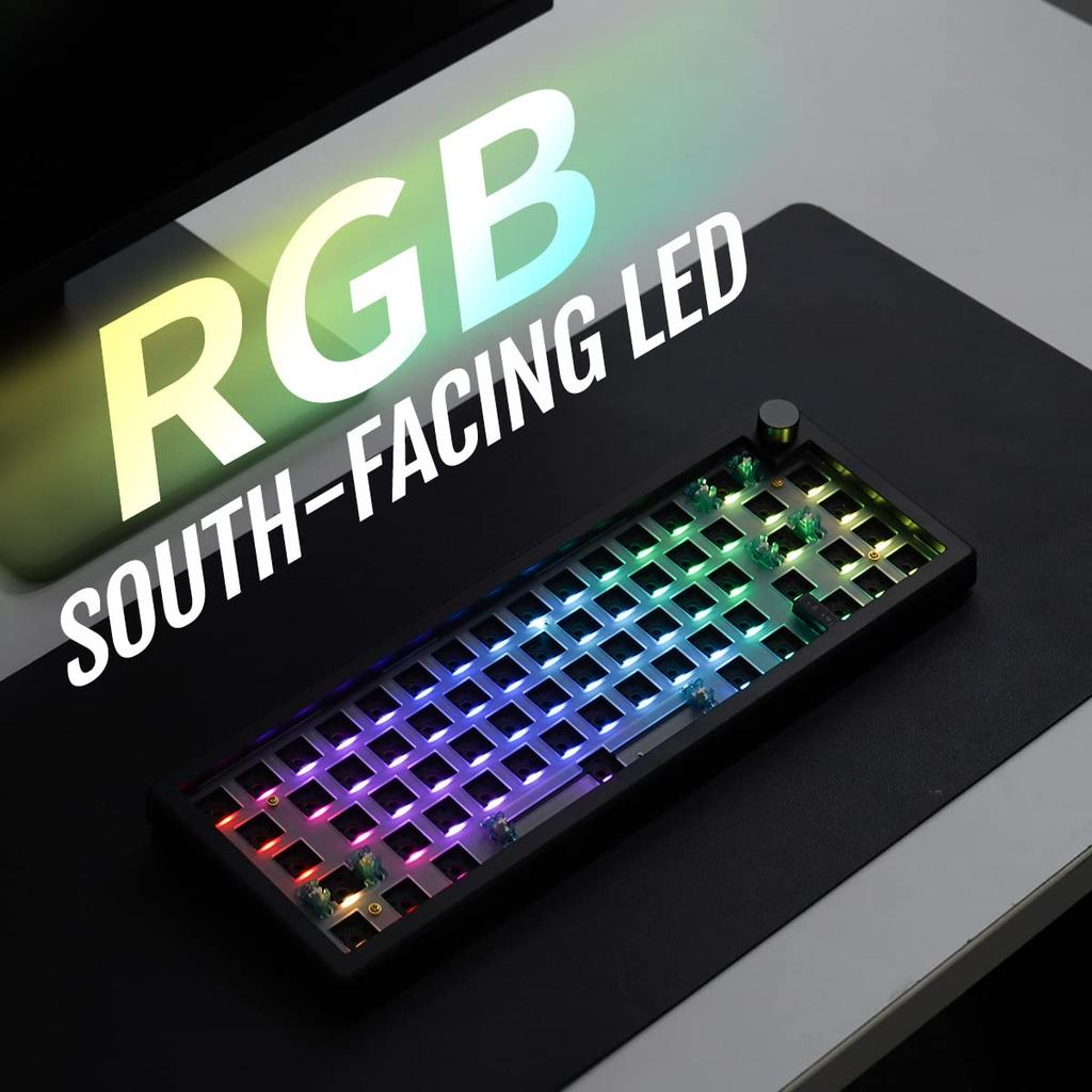 GMK67 Gasket Mount Mechanische Tastatur Bluetooth EVA Matt Angepasste RGB-Tastatur Kompatibel mit Kit, Hot-Swappable 5.0/2.4G/Type-C Tri-Mode 65%