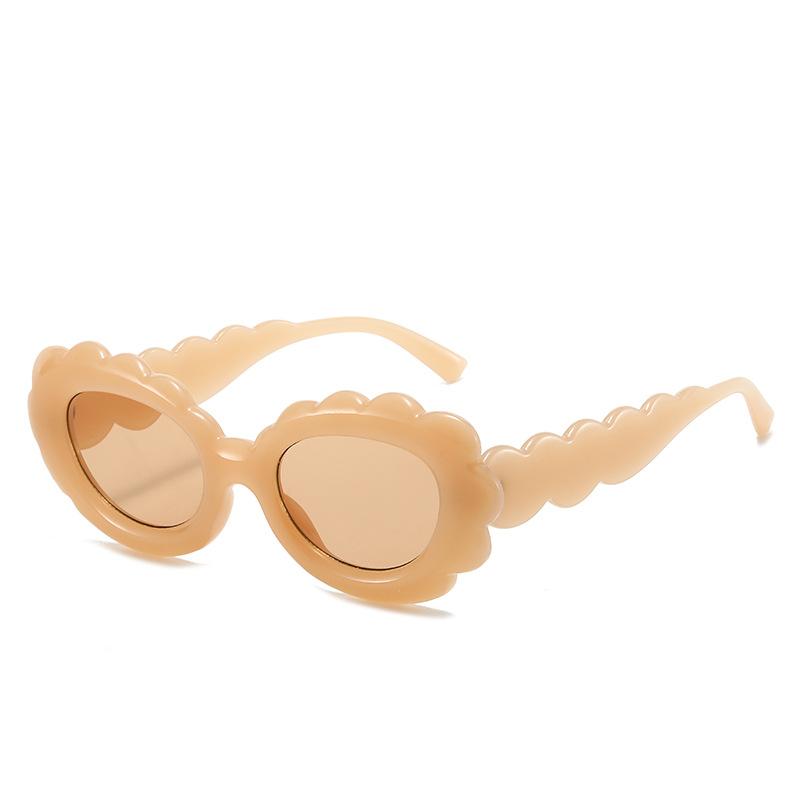 Lunettes de soleil Y2K Vintage à Monture Large Motif Ondulé Fleuri pour Femmes Hommes Lunettes de Soleil de Designer de Luxe Teintes Punk Violet Rose