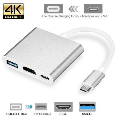 3 In 1 Type C To HDTV + USB + USB-C Adapter Cable USB C To HDMI -compatible 4K USB-C Docking Station Adapter For Laptop Computer