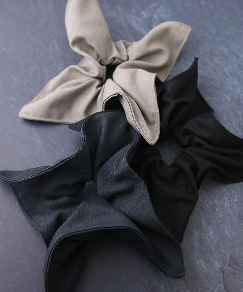 VINGTAINE Square Gorgeous Hair Simple Hair Elegant and Casual for Scrunchie, Shape, Tie, Accessory, Adults, HS-208-BK