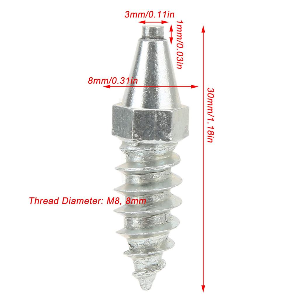 50 Snow Tire Spikes, Wheel Tire Studs, Anti-Slip, Strong Grip, for Loaders, Skids, Steers, Tractors, Forklifts, and Motorcycles