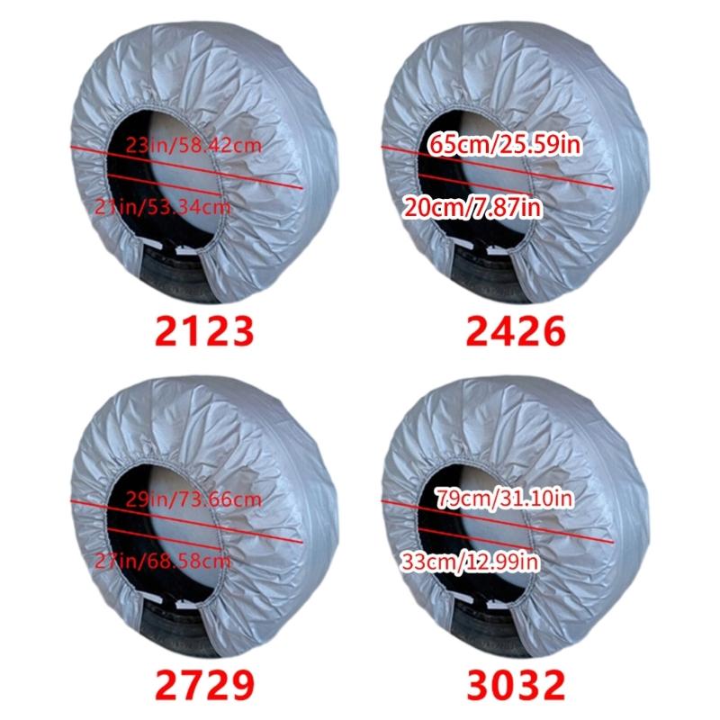 4PCS Silver Wheel Covers Shield Suitable For SUV Truck Campers Vehicles 21-32 Inch Tires Waterproof UV Resistant Design