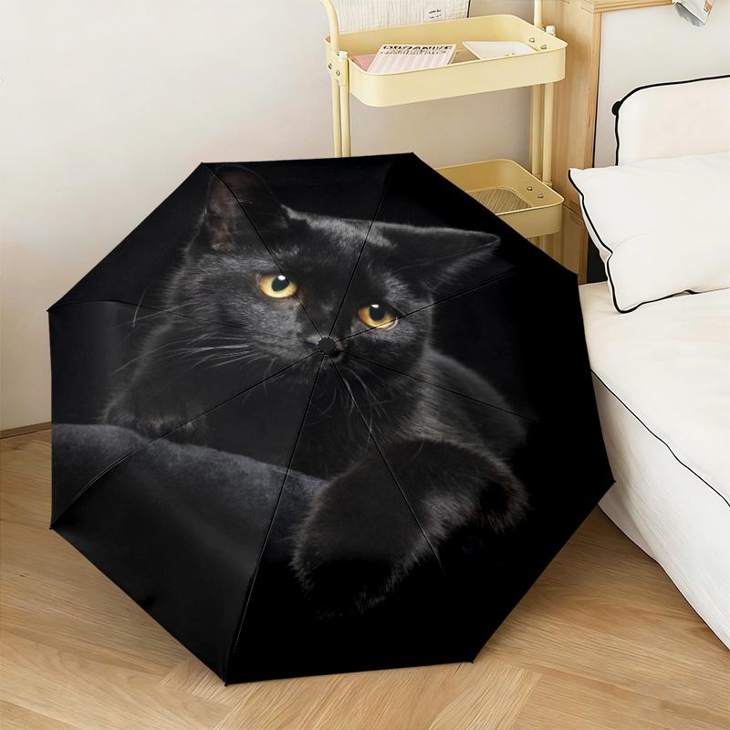 1 Stück Katzen Schmetterlinge Automatischer Regenschirm - Geeignet für Reisen Outdoor Tragbarer Regenschirm Geburtstagsgeschenk Tägliche Notwendigkeiten