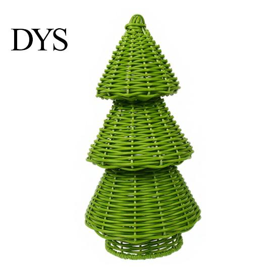 Idee Regalo di Natale Uniche Albero in Rattan Intrecciato a Mano, Ornamento da Tavolo Albero di Natale a Cono, Souvenir Rustici Minimalisti Centrotavola Festivo per Mensola